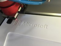Microsoft - laser engraved Corian 