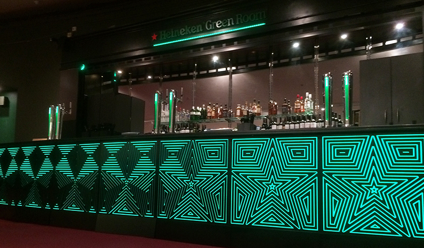 Fretwork panels - Heineken bar at The Royal Albert Hall